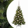 vidaXL Kunstkuusk koos j&otilde;ulukuuliga 150 cm 150 LED-i Soe valge