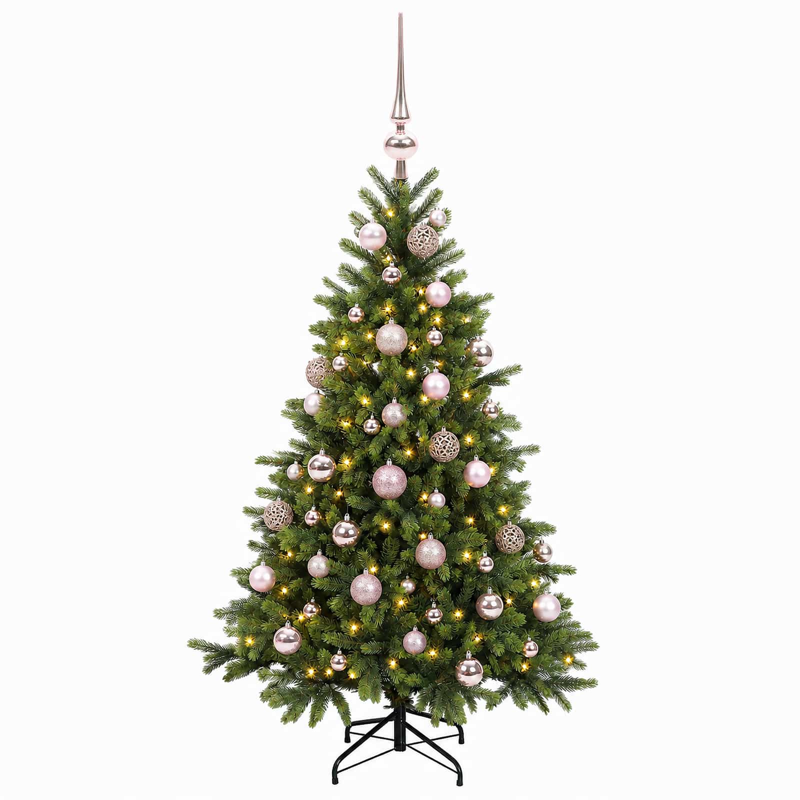 Umetna božična jelka z bučko 150 cm 150 LED Toplo bela