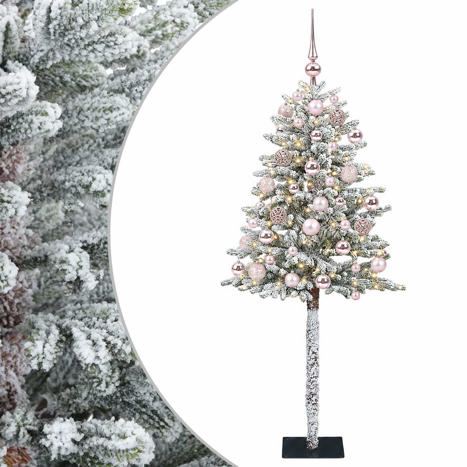 Umjetno božično drevo z okrasnimi kroglami 120 cm 150 LED