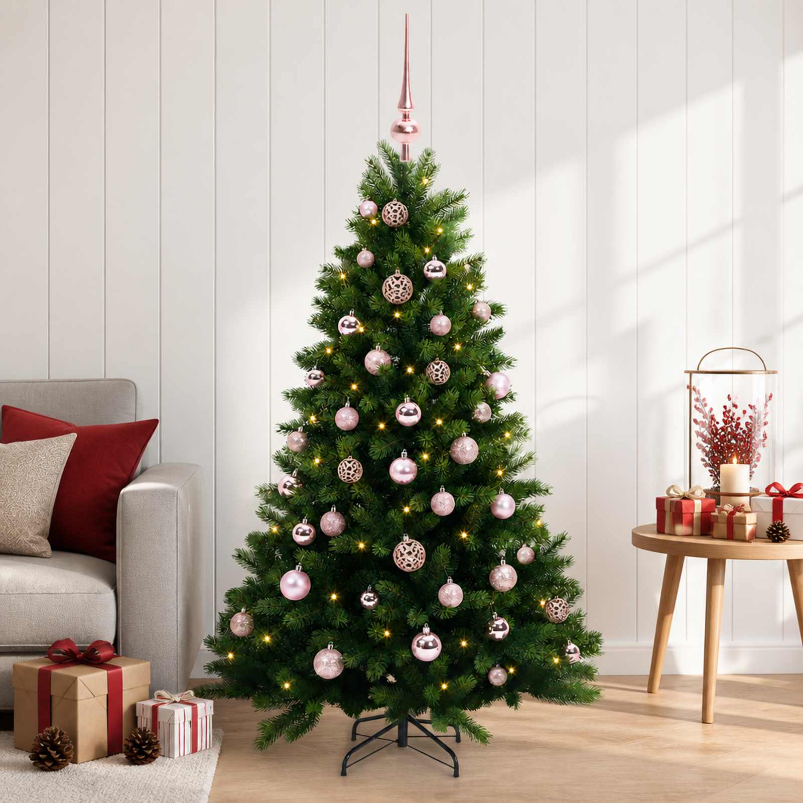vidaXL Künstlicher Weihnachtsbaum mit Kugel 150 cm 150 LEDs – Bild 3