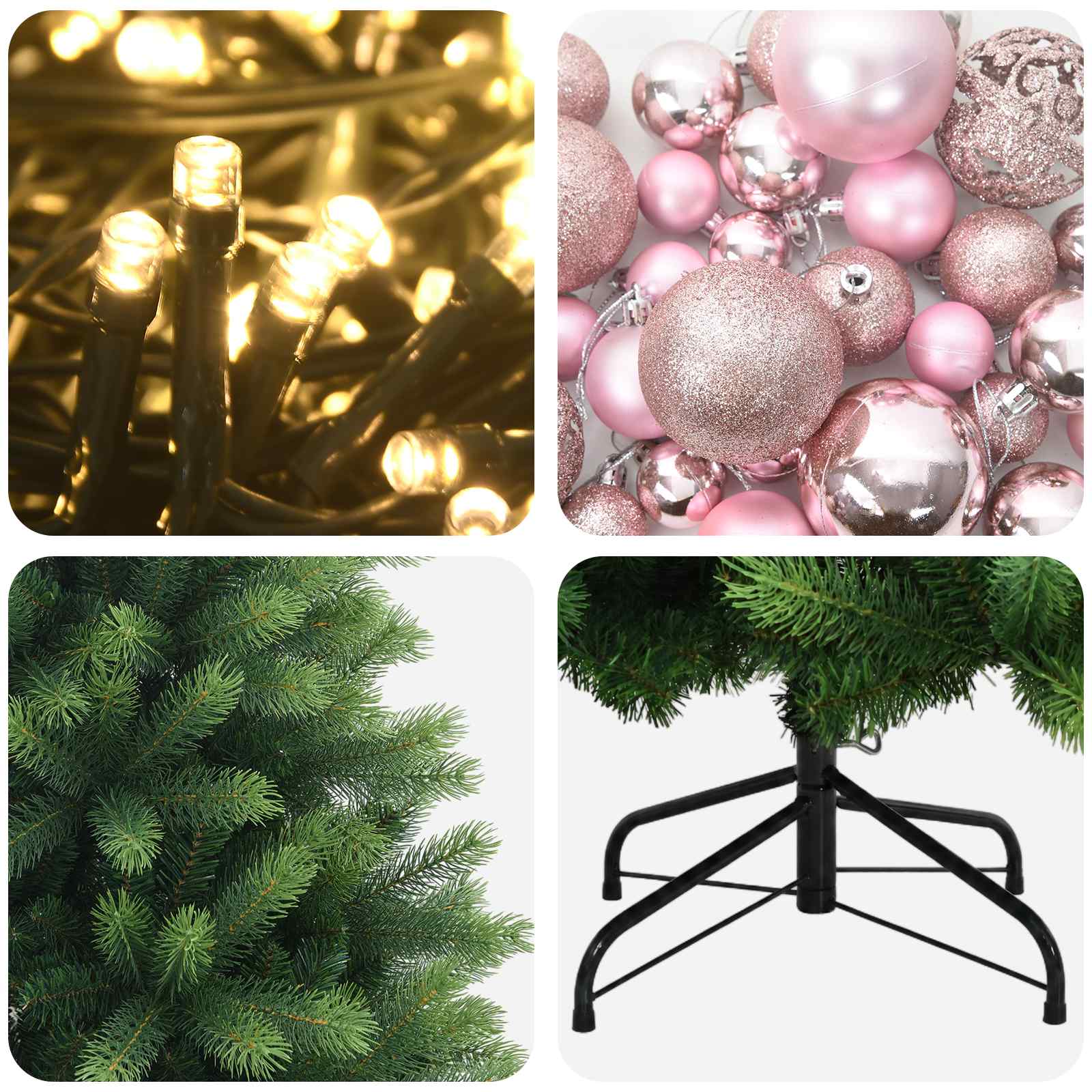 vidaXL Künstlicher Weihnachtsbaum mit Kugel 150 cm 150 LEDs – Bild 7