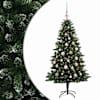 vidaXL Tehisj&otilde;ulukuusk koos kaunistustega 150 cm 150 LED-i Soe valge