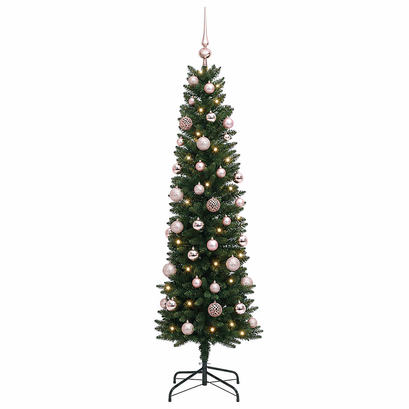 Umetno ozko božično drevesce z božično kroglico 150 cm 150 LED