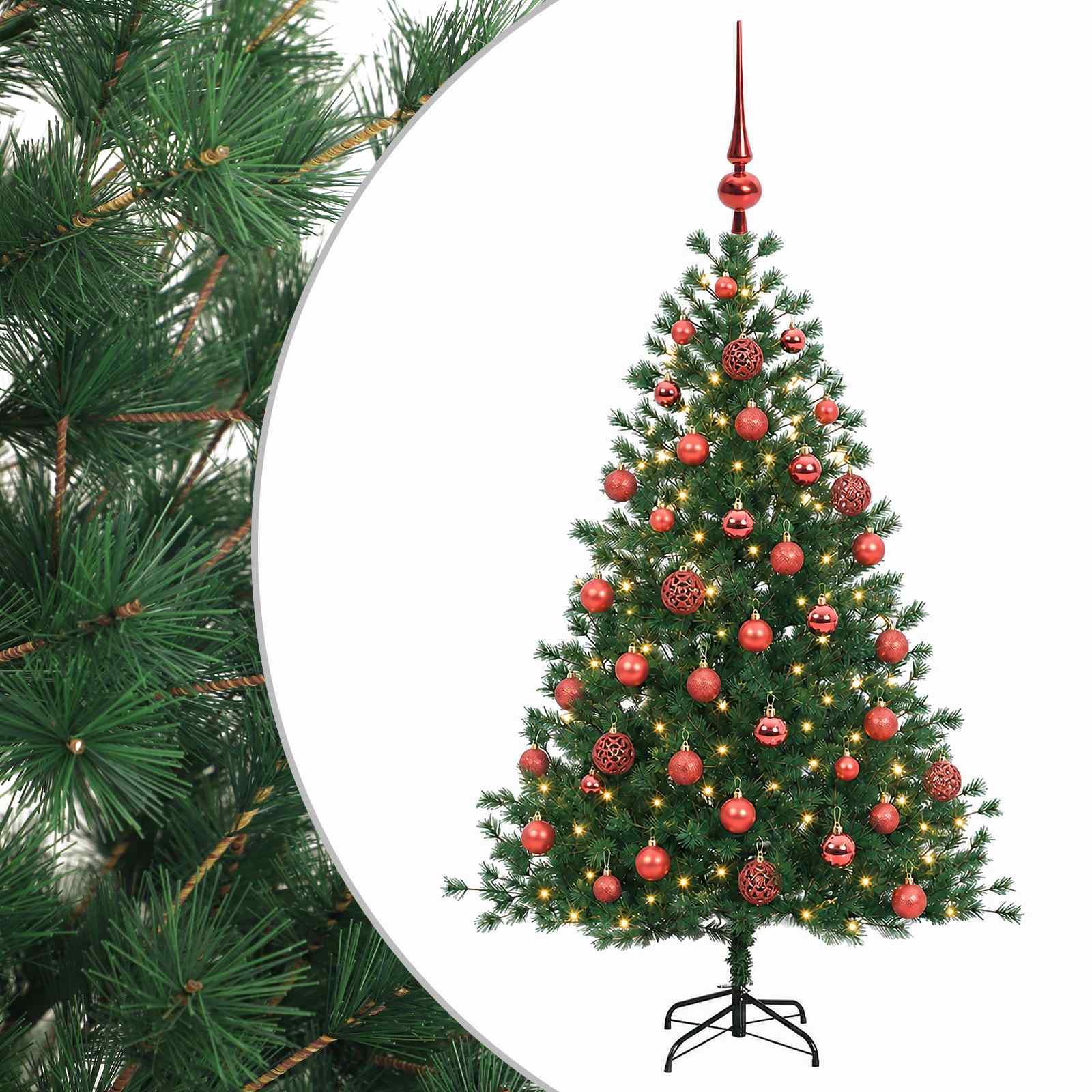 Umetna božična jelka z bučko 120 cm 150 LED Toplo bela