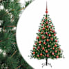 vidaXL Kunstkuusk koos j&otilde;ulukuuliga 150 cm 150 LED-i Soe valge