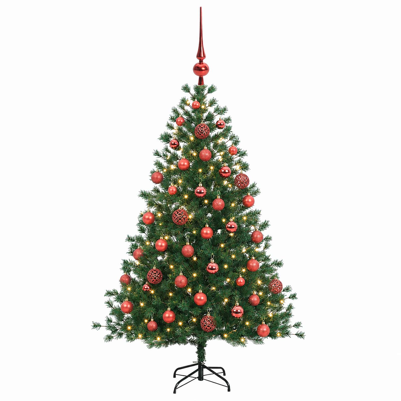 Umetna božična jelka z bučko 150 cm 150 LED Toplo bela