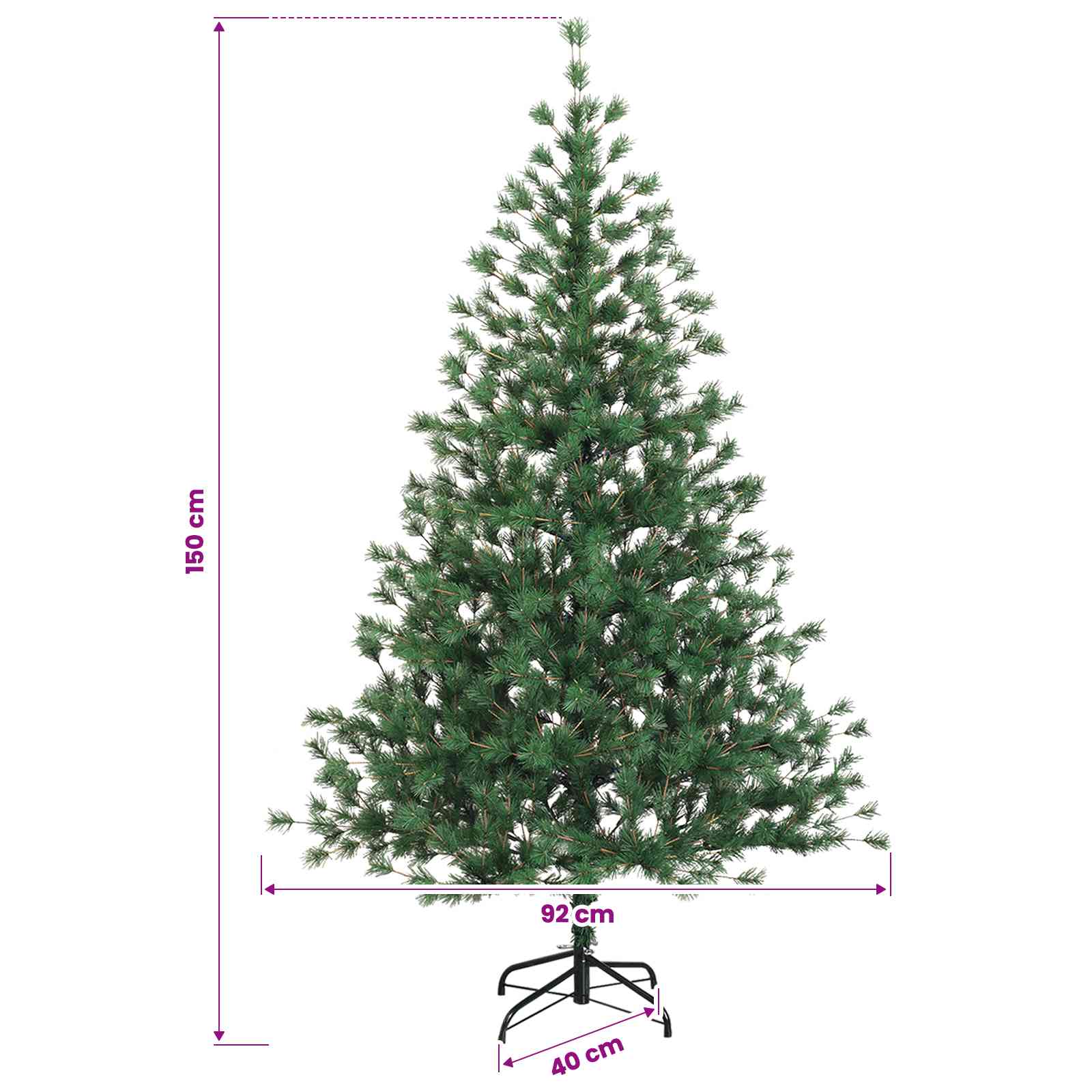 Umetna božična jelka z bučko 150 cm 150 LED Toplo bela
