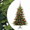 vidaXL Tehisj&otilde;ulukuusk koos kaunistustega 150 cm 150 LED-i Soe valge