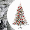 vidaXL Kunstkuusk koos j&otilde;ulukuuliga 120 cm 150 LED-i Soe valge