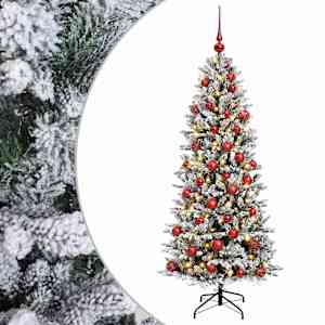 vidaXL Kunstkuusk koos j&otilde;ulukuuliga 150 cm 150 LED-i Soe valge