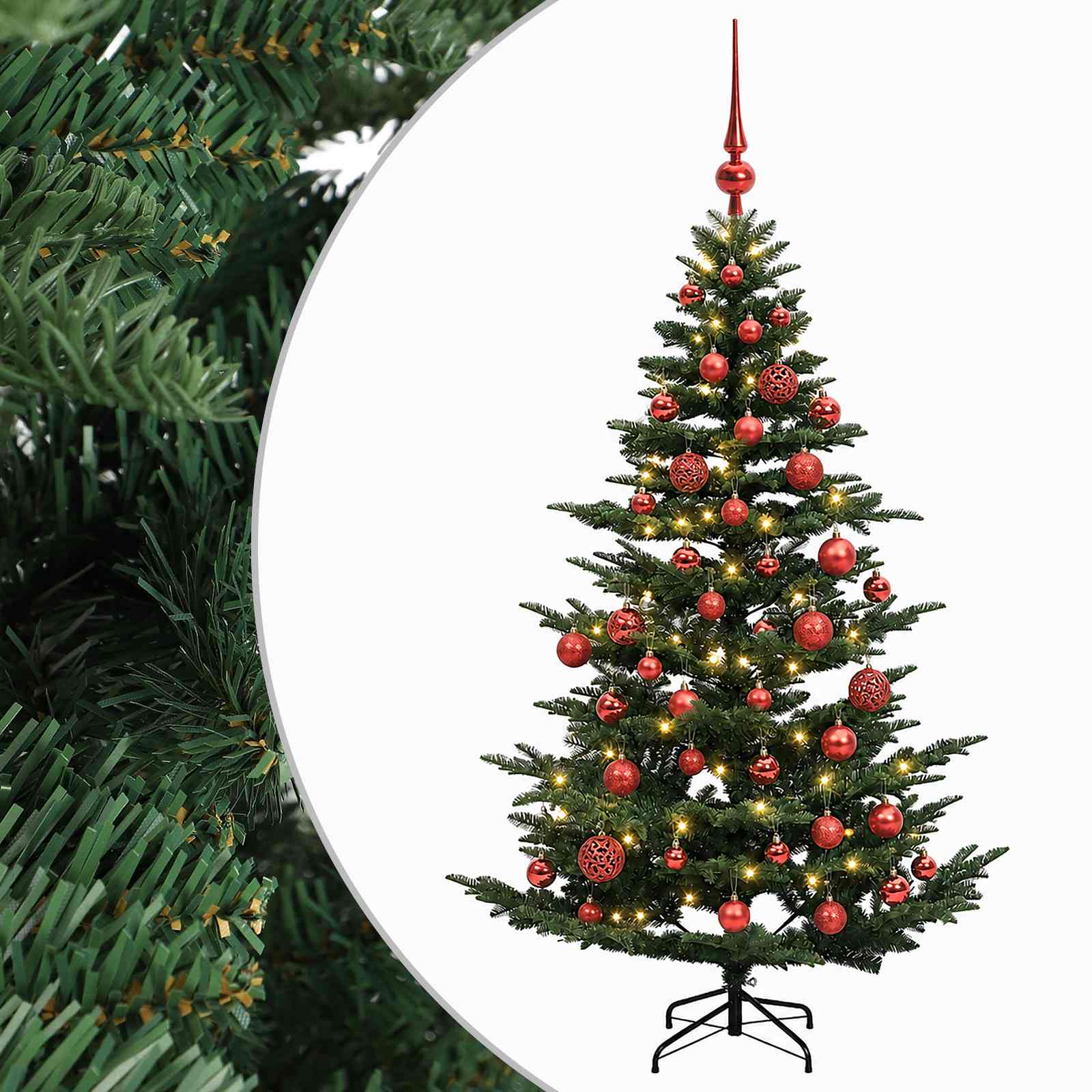 Umetna božična jelka z bučko 120 cm 150 LED Toplo bela