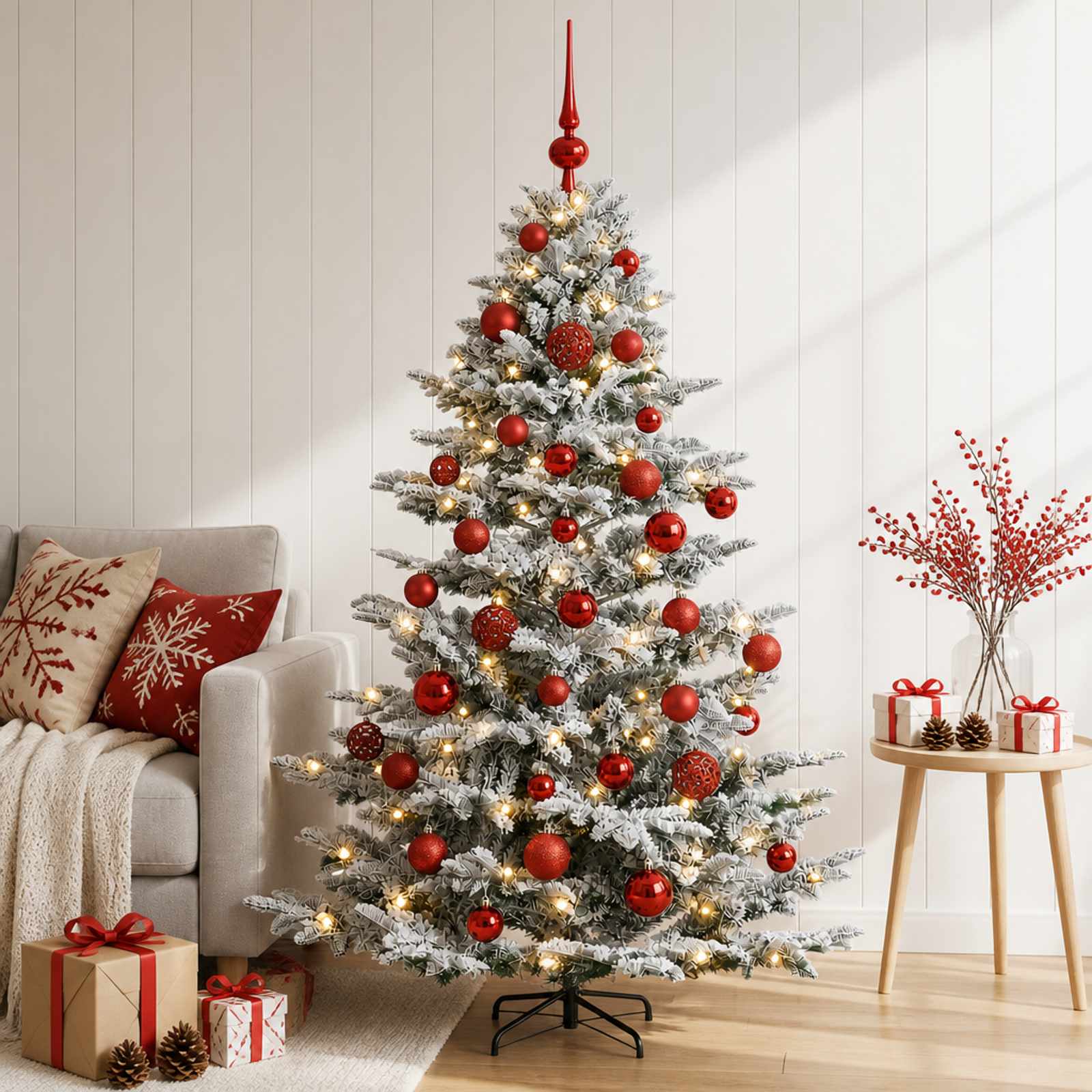 Umetna božična jelka z bučko 150 cm 150 LED Toplo bela