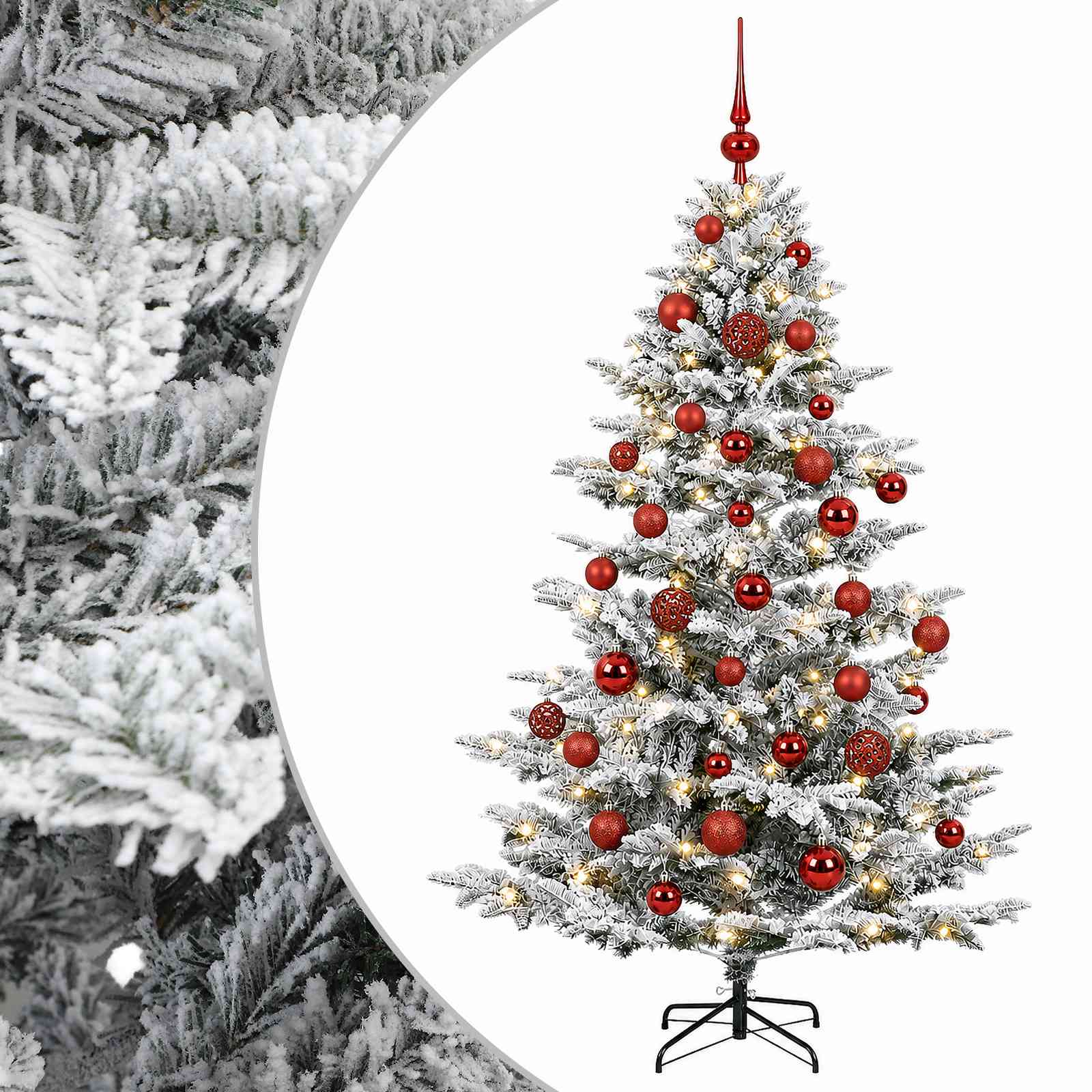 Umetna božična jelka z bučko 150 cm 150 LED Toplo bela