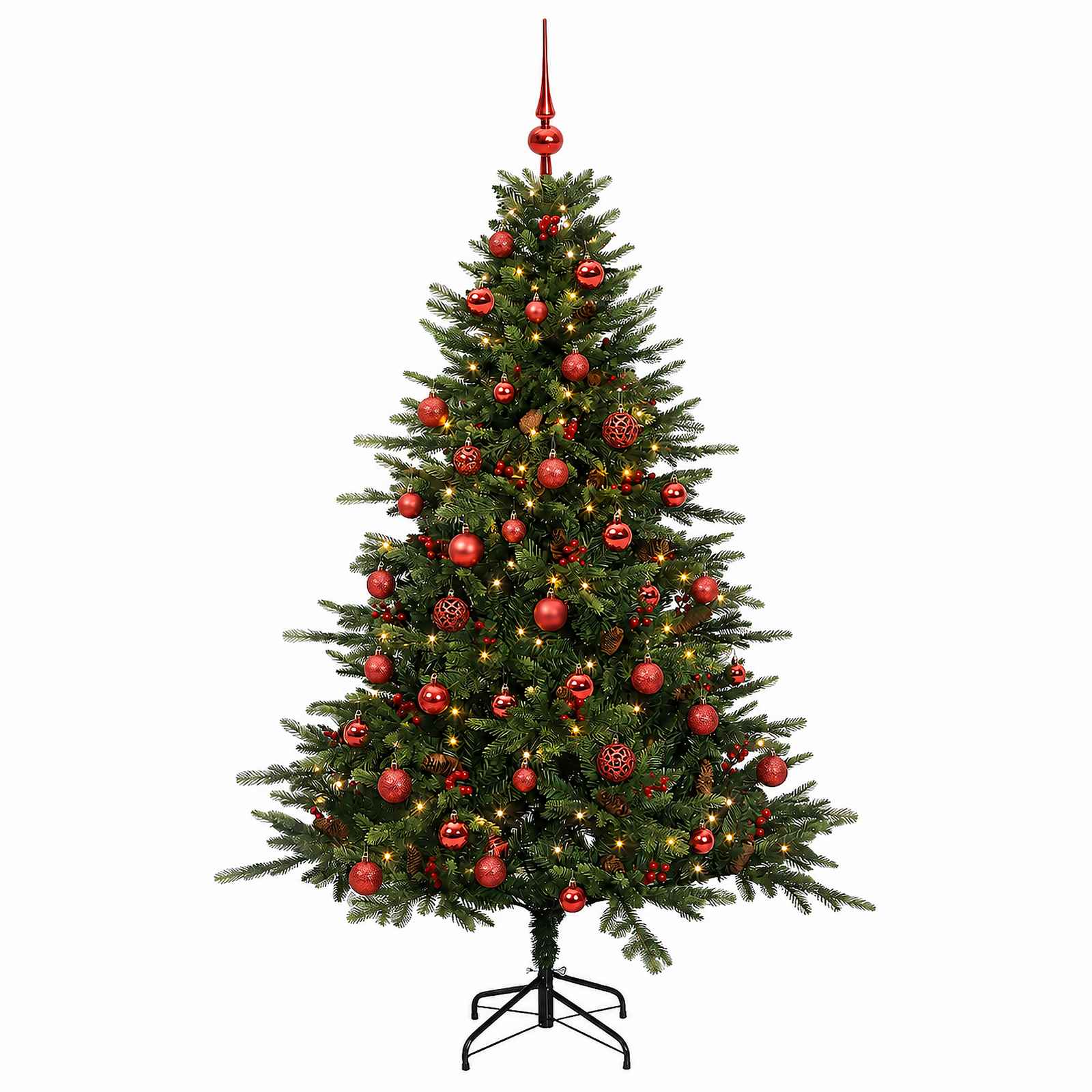 Umetna božična jelka z bučko 120 cm 150 LED Toplo bela