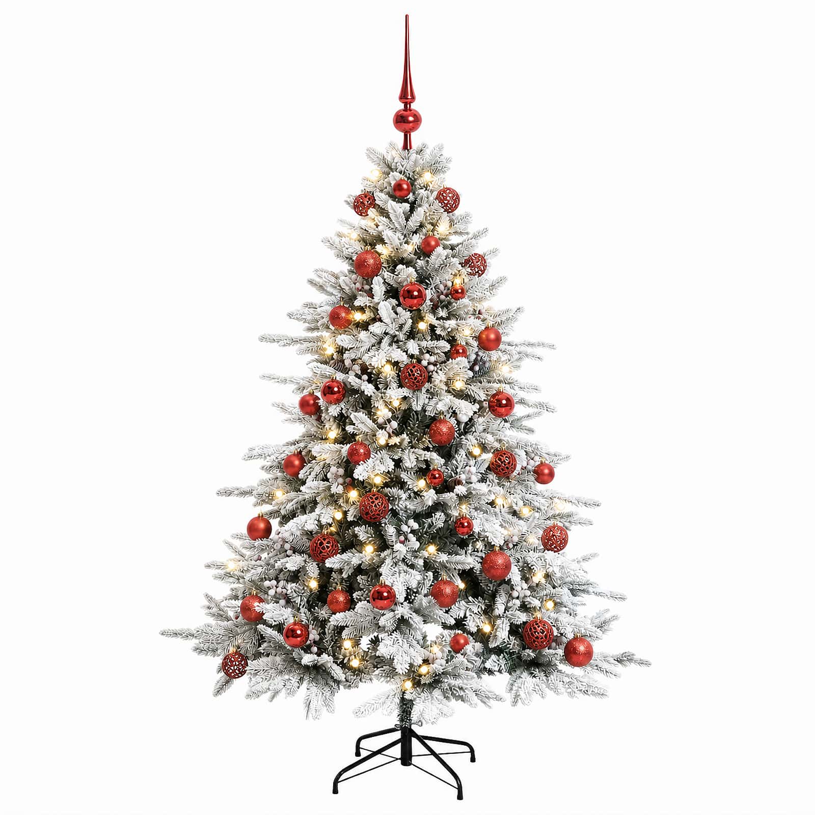 Umetna božična jelka z bučko 120 cm 150 LED Toplo bela