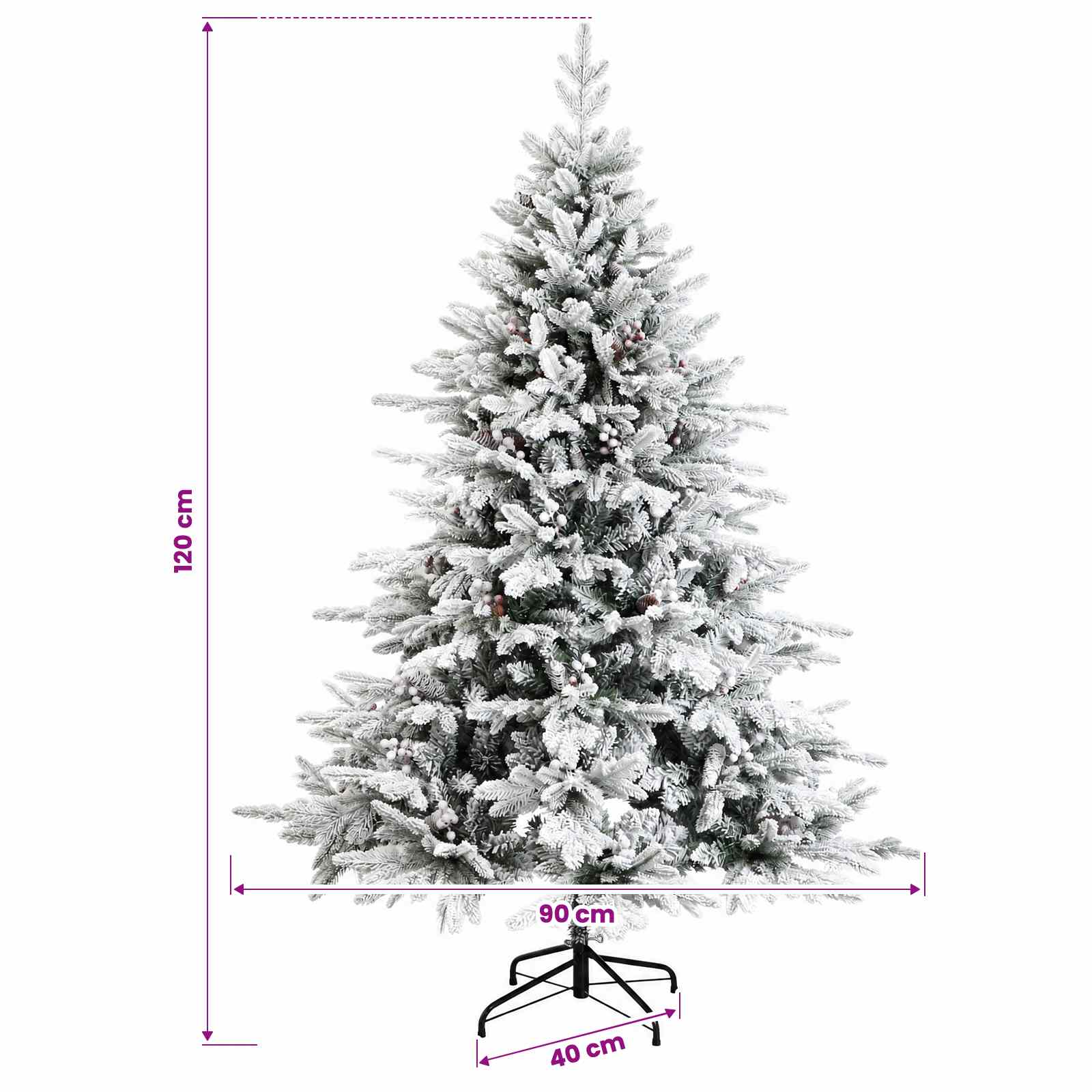 Umetna božična jelka z bučko 120 cm 150 LED Toplo bela