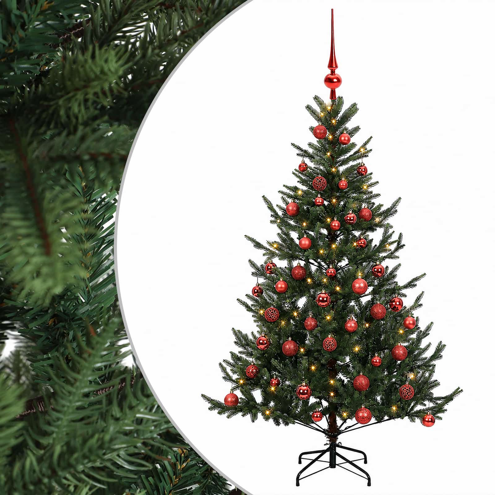 Umetna božična jelka z bučko 120 cm 150 LED Toplo bela