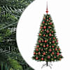vidaXL Tehisj&otilde;ulukuusk koos kaunistustega 120 cm 150 LED-i Soe valge