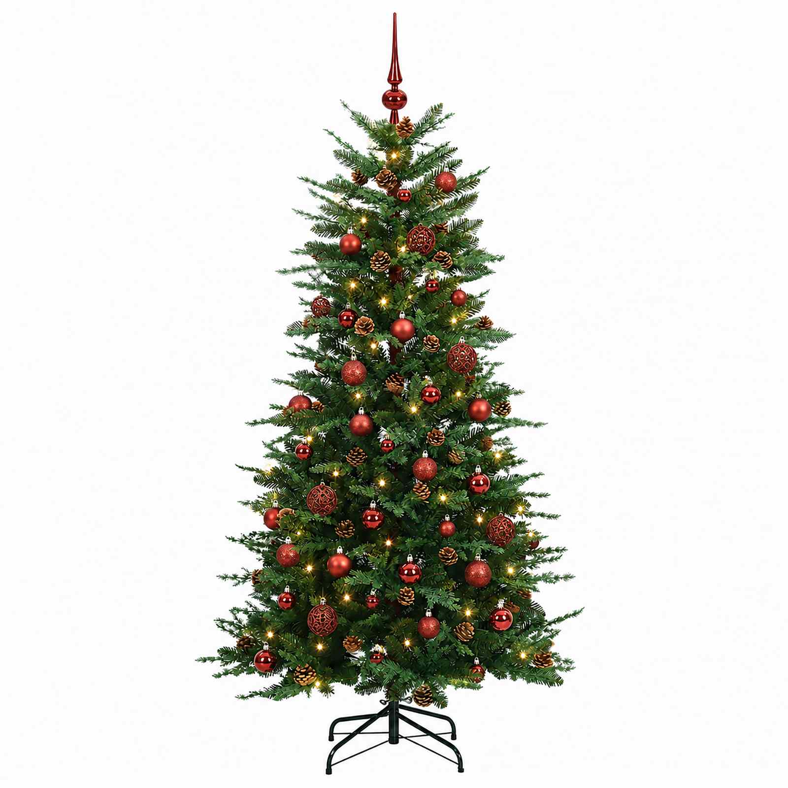 Umetno Zložljivo Božično Drevo 150 cm 150 LED Toplo bela