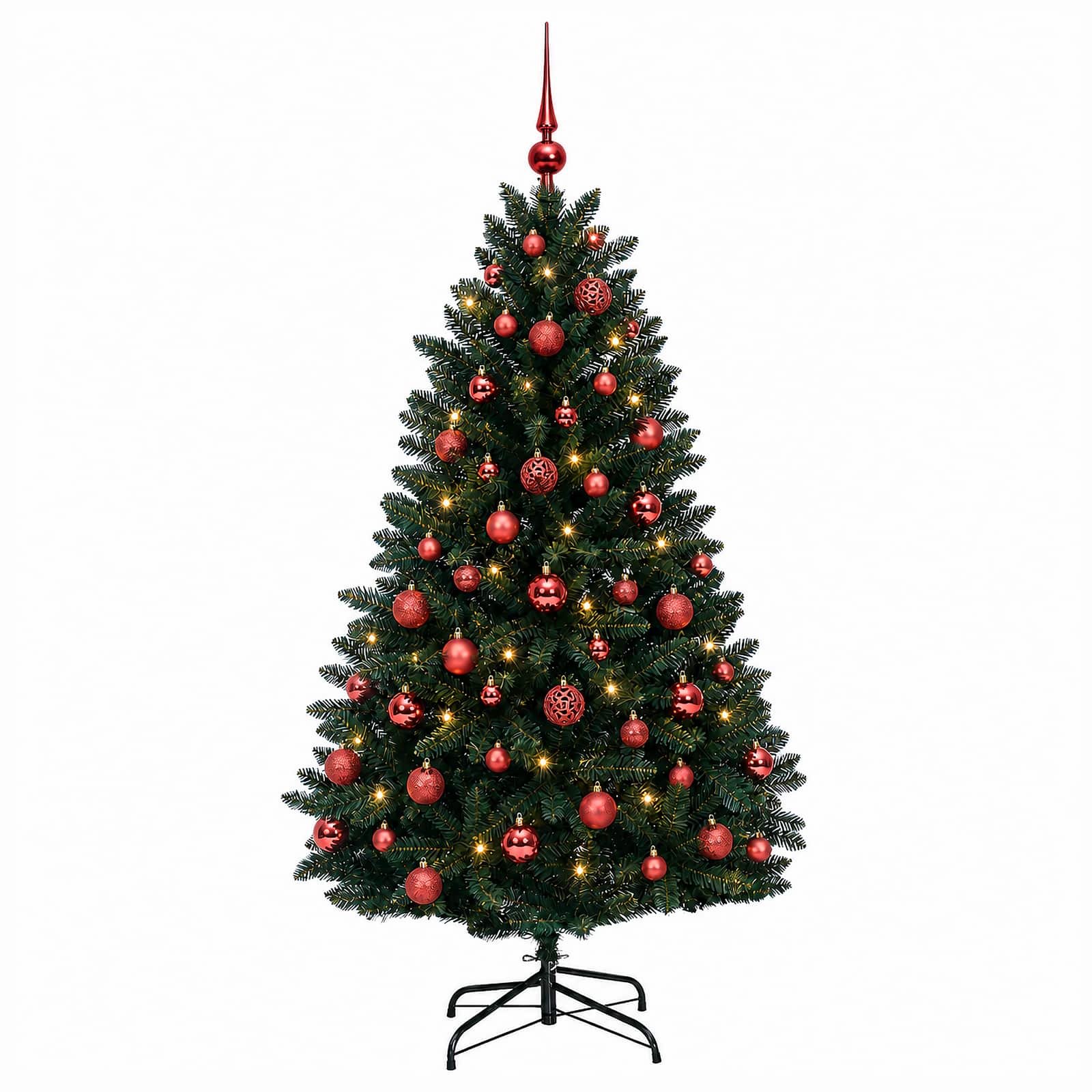 Umetno božično drevesce temno zelene barve z bunkicami 150 cm