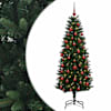 vidaXL Tehisj&otilde;ulukuusk koos kaunistustega 120 cm 150 LED-i Soe valge