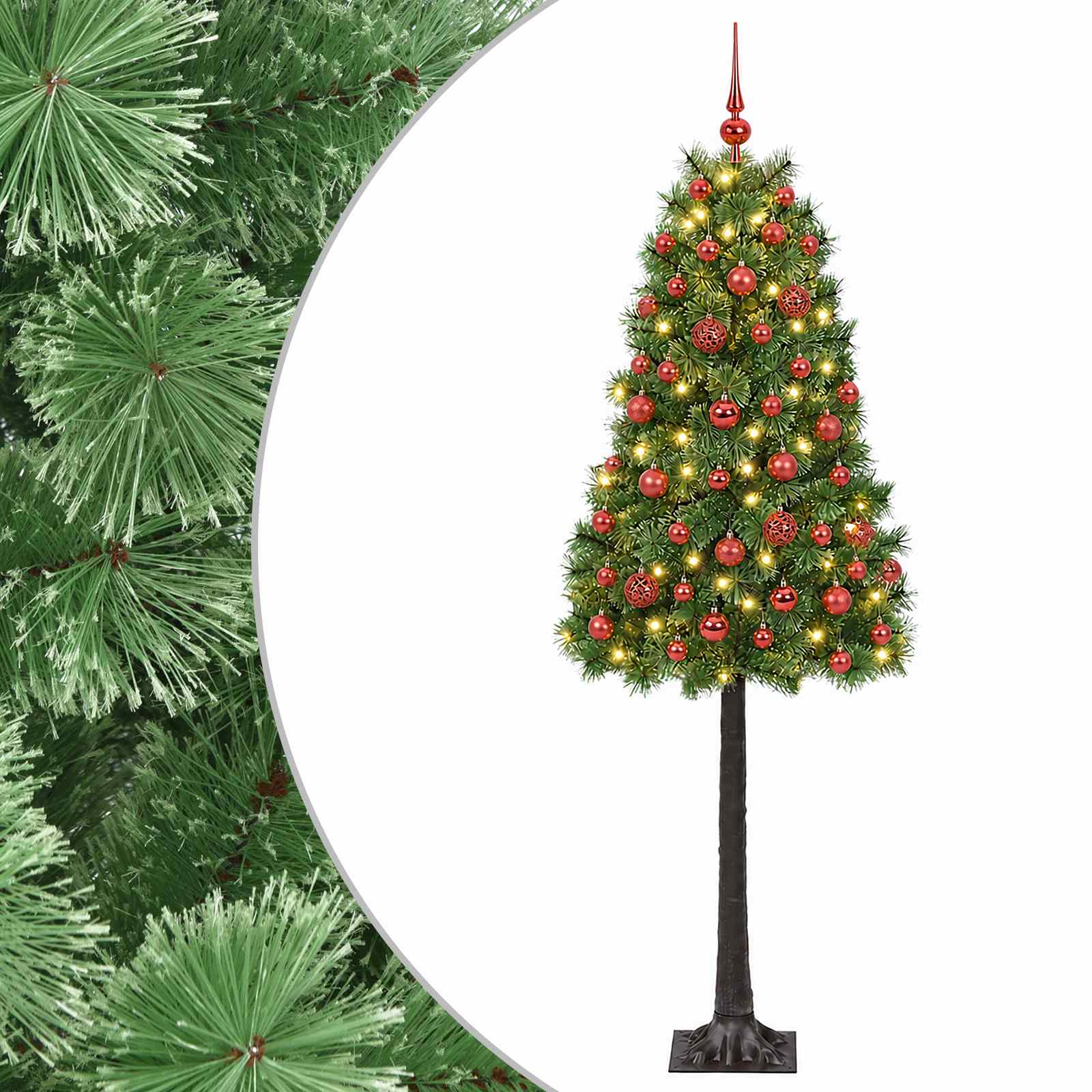 vidaXL Umelý kĺbový vianočný stromček s vianočnými guľami 120 cm
