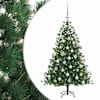 vidaXL Kunstkuusk koos j&otilde;ulukuuliga 150 cm 150 LED-i Soe valge