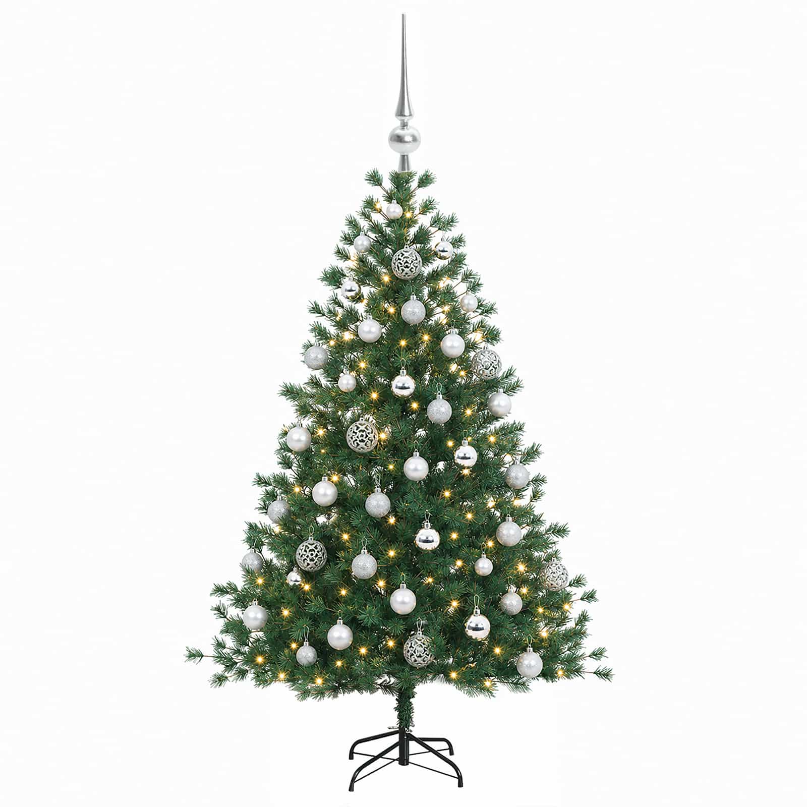 Umetna božična jelka z bučko 150 cm 150 LED Toplo bela