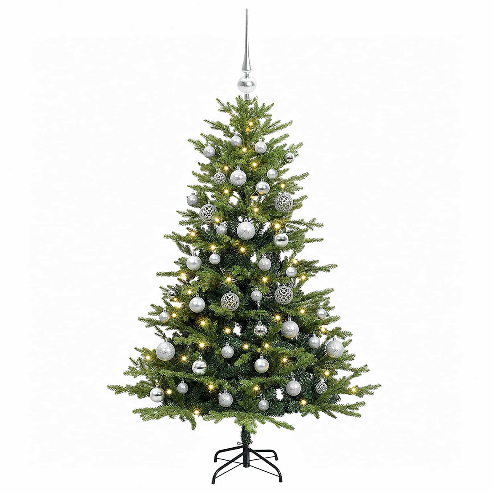 Umetna božična jelka z bučko 120 cm 150 LED Toplo bela