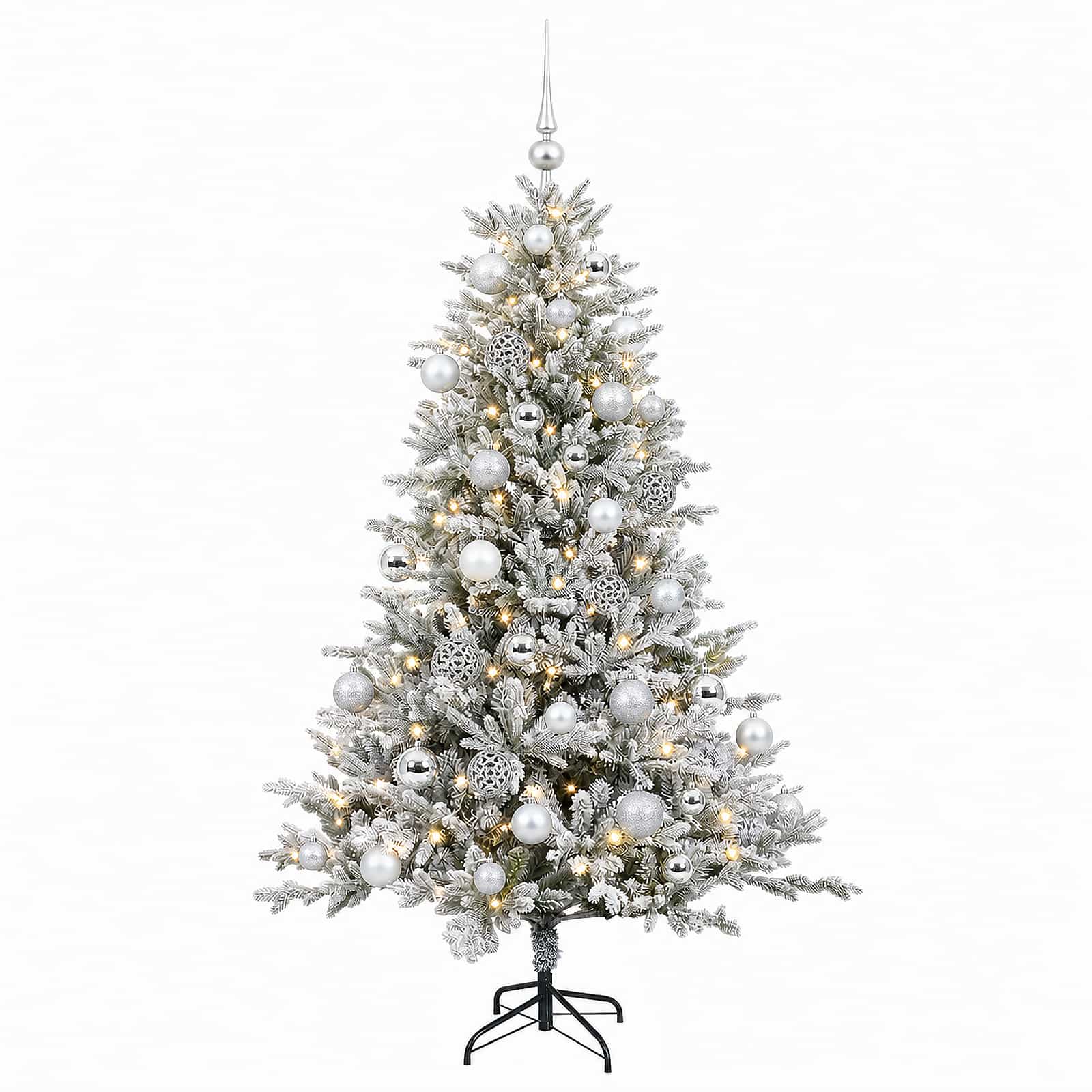Umetna božična jelka z bučko 150 cm 150 LED Toplo bela