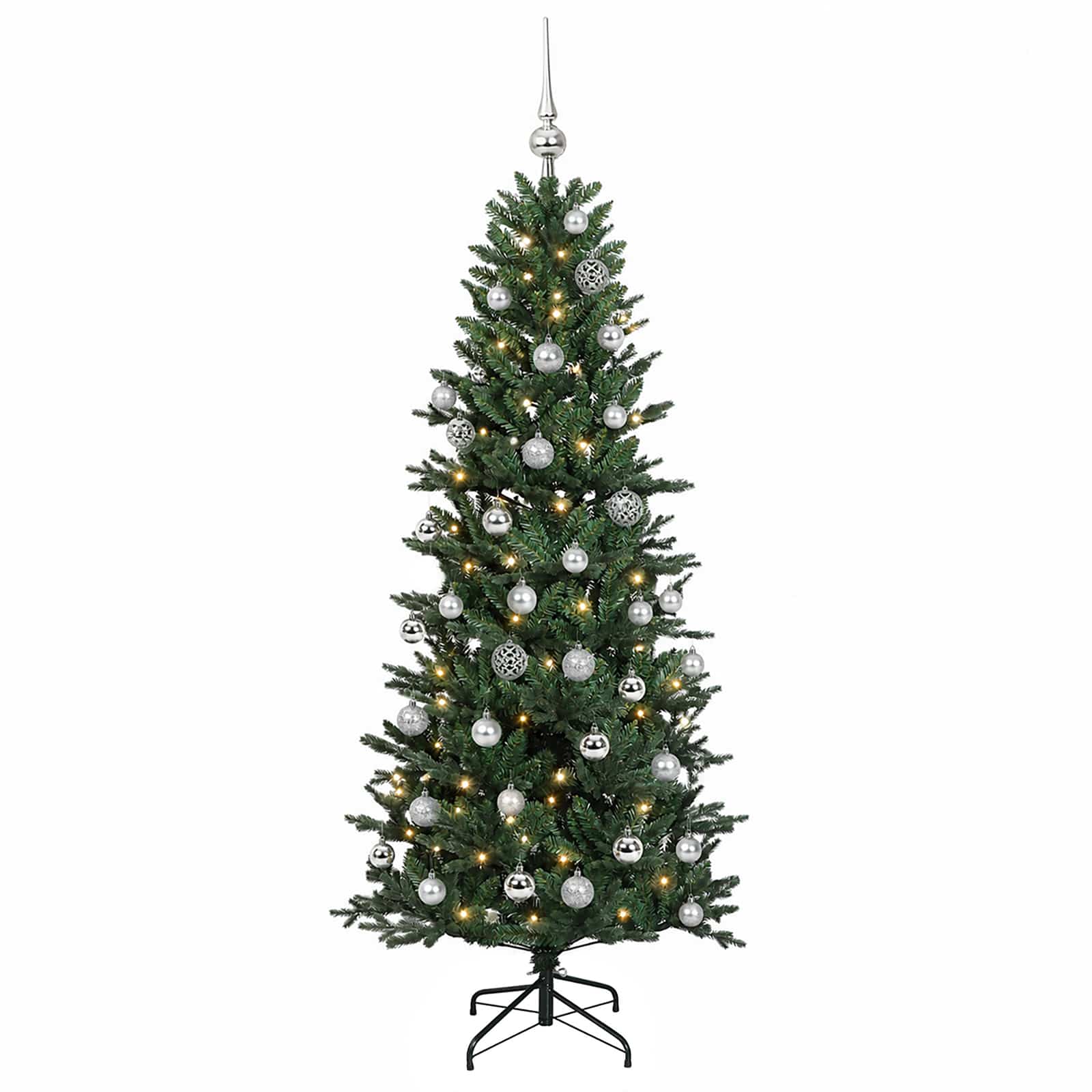 Umetna božična jelka z bučko 150 cm 150 LED Toplo bela