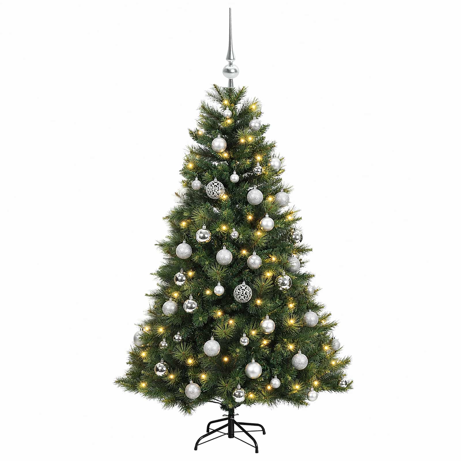 Umetna božična jelka z bučko 150 cm 150 LED Toplo bela