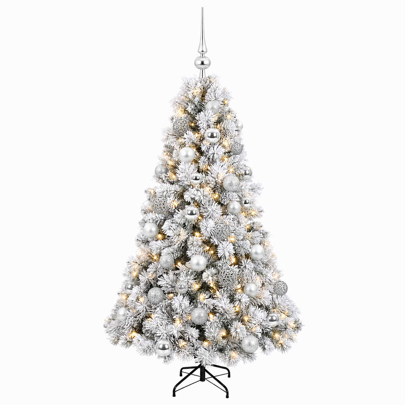 Umetna božična jelka z bučko 150 cm 150 LED Toplo bela