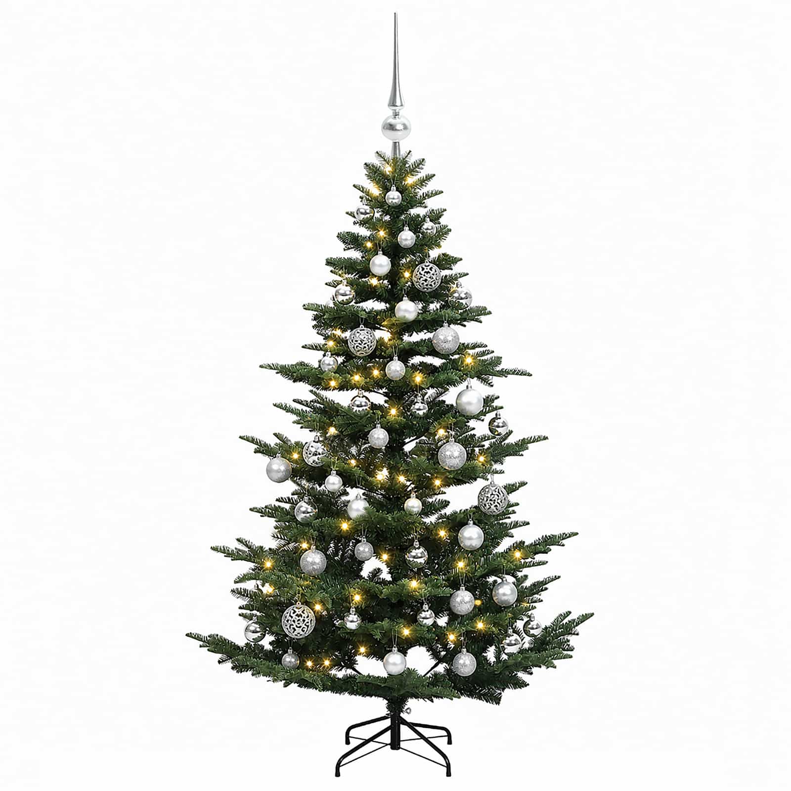 Umetna božična jelka z bučko 150 cm 150 LED Toplo bela