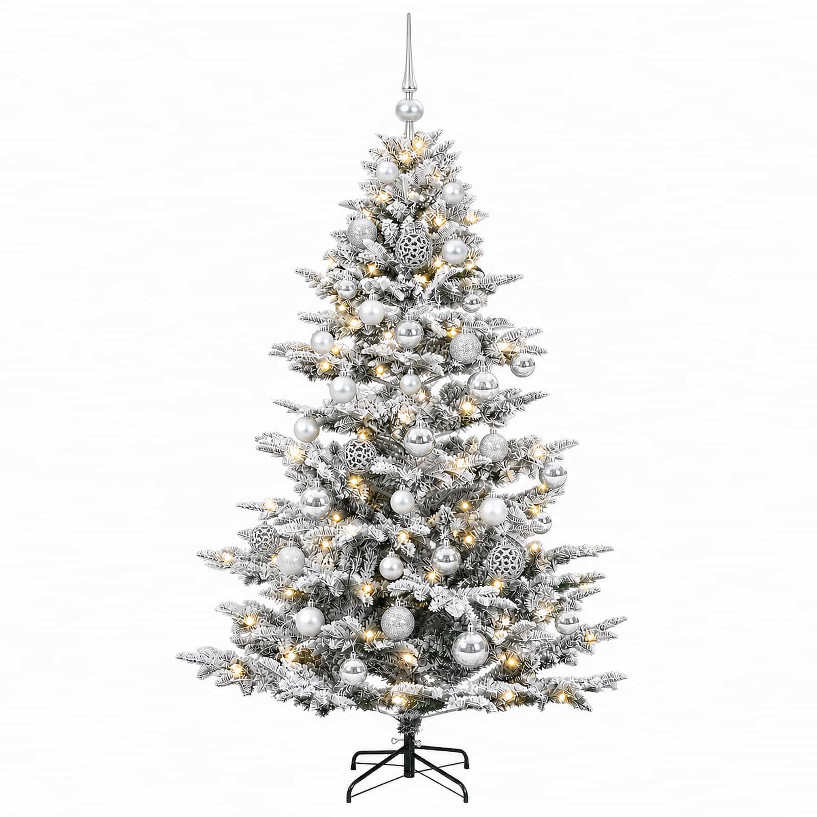 Umetna božična jelka z bučko 150 cm 150 LED Toplo bela