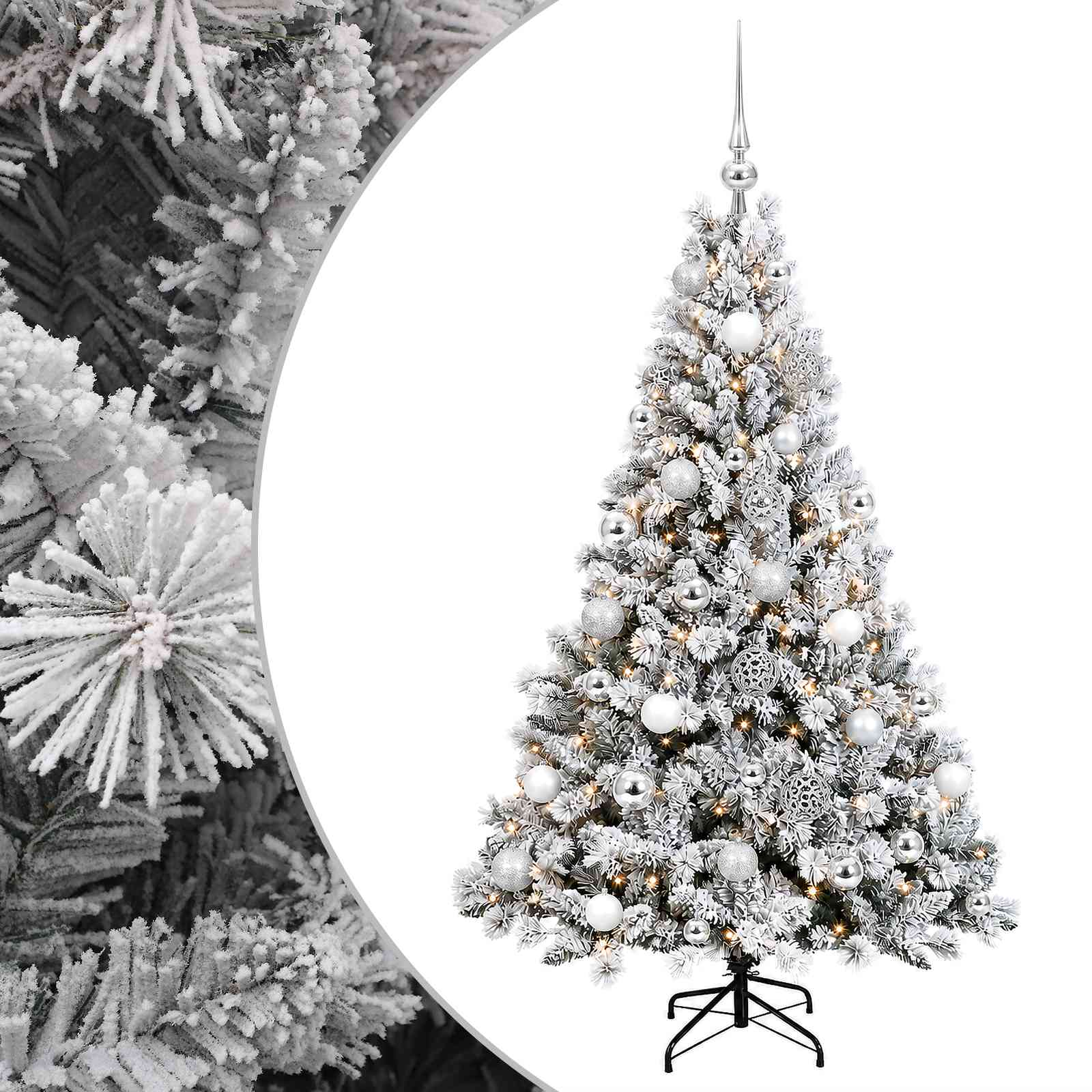 vidaXL Umelý vianočný stromček s guľami 120 cm 150 LED Teplá biela