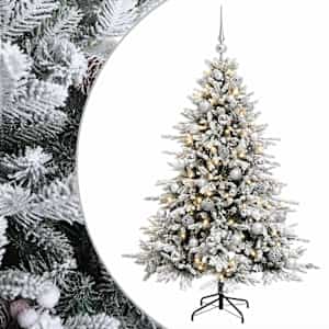 vidaXL Kunstkuusk koos j&otilde;ulukuuliga 120 cm 150 LED-i Soe valge