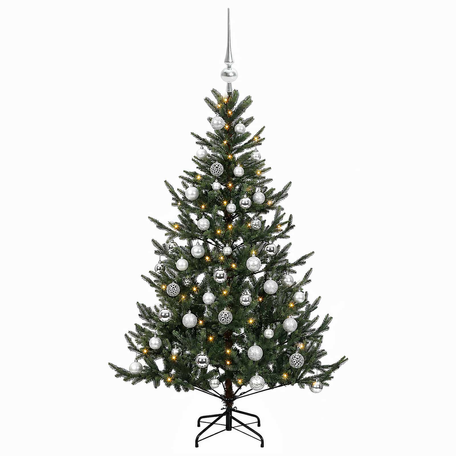 Umetna božična jelka z bučko 150 cm 150 LED Toplo bela