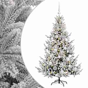 vidaXL Kunstkuusk koos j&otilde;ulukuuliga 120 cm 150 LED-i Soe valge