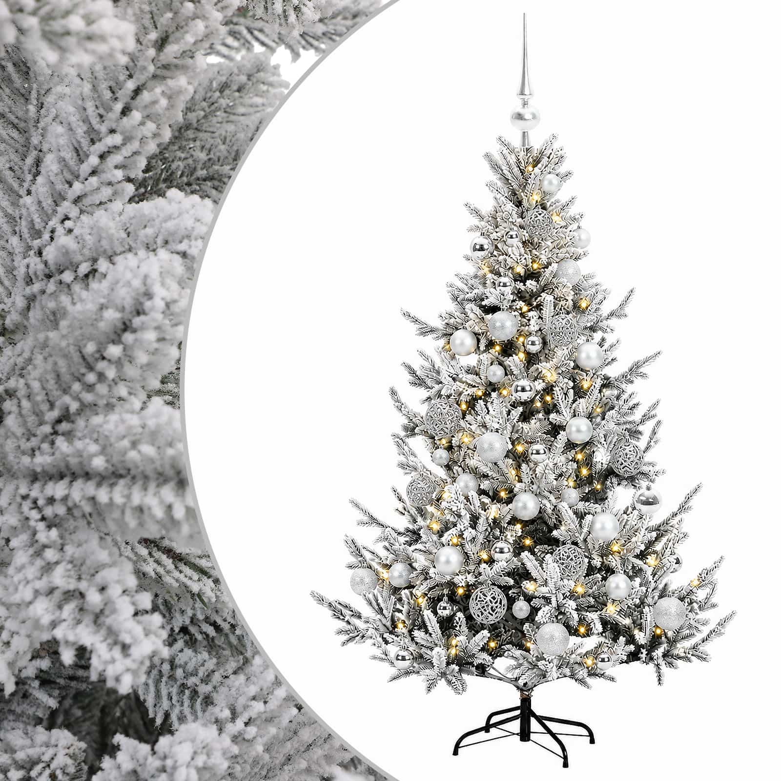 Umetna božična jelka z bučko 150 cm 150 LED Toplo bela