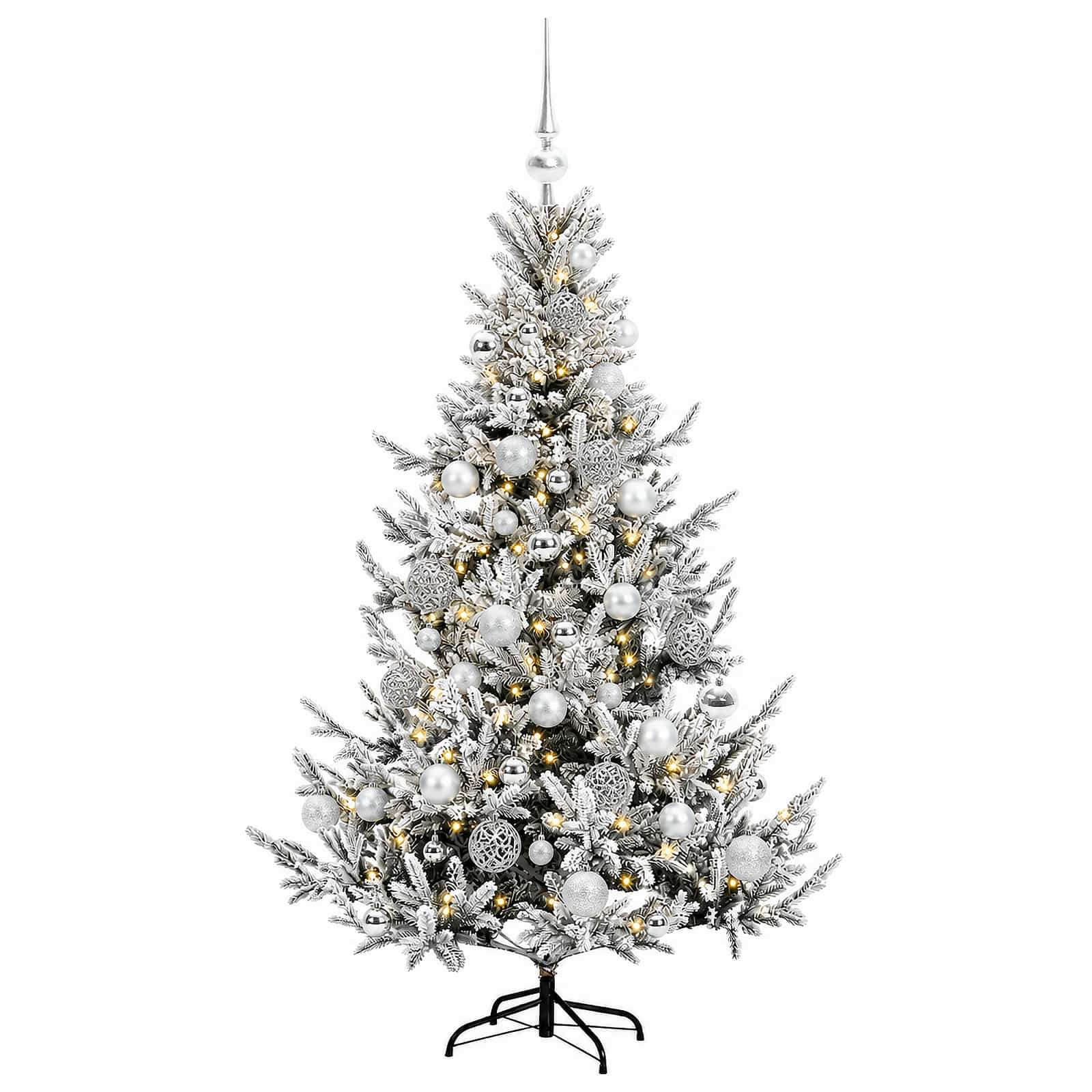 Umetna božična jelka z bučko 150 cm 150 LED Toplo bela