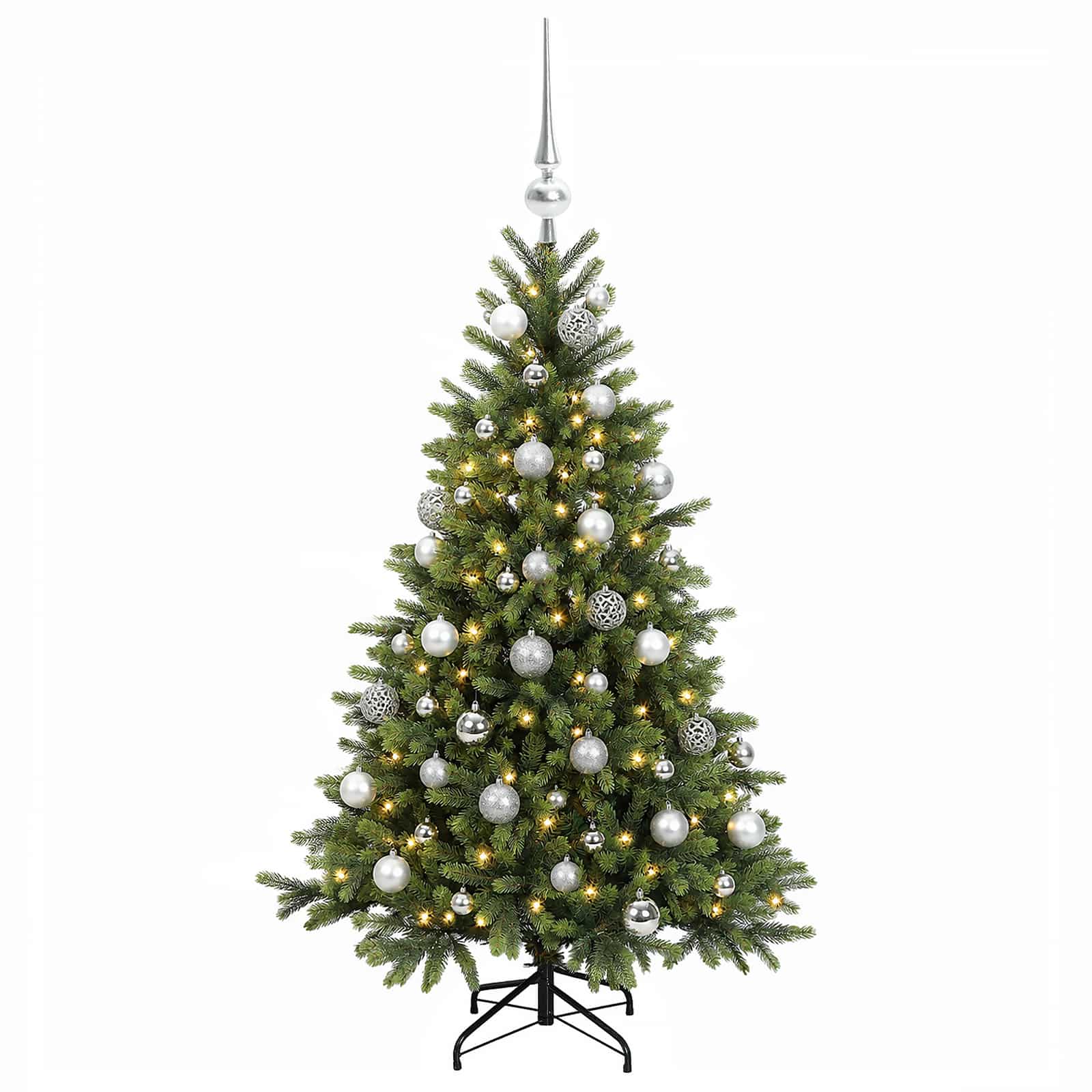 Umetna božična jelka z bučko 150 cm 150 LED Toplo bela