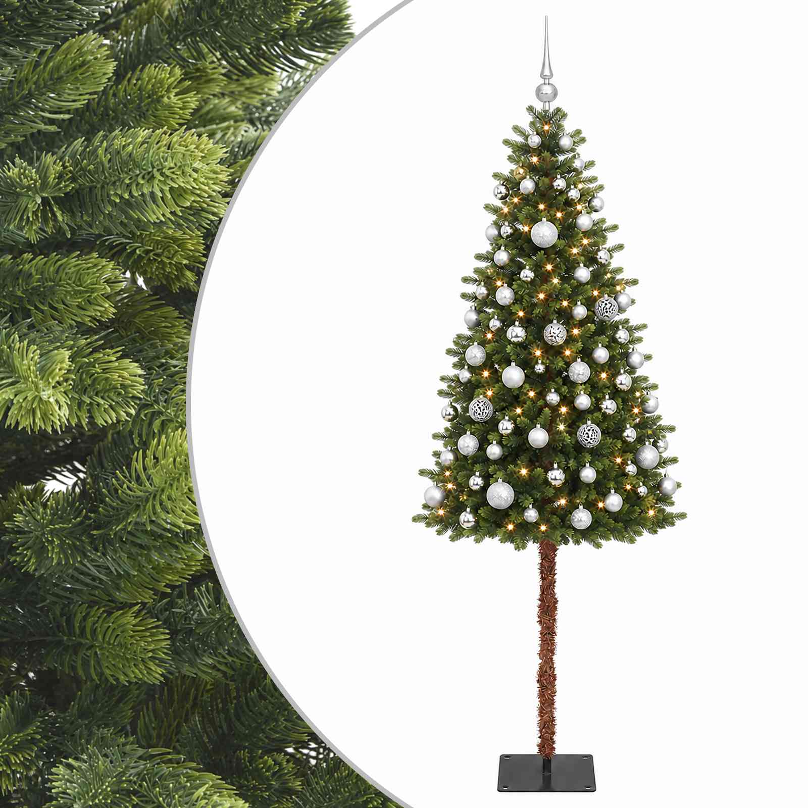 Umjetno božično drevo z okrasnimi kroglami 150 cm 150 LED