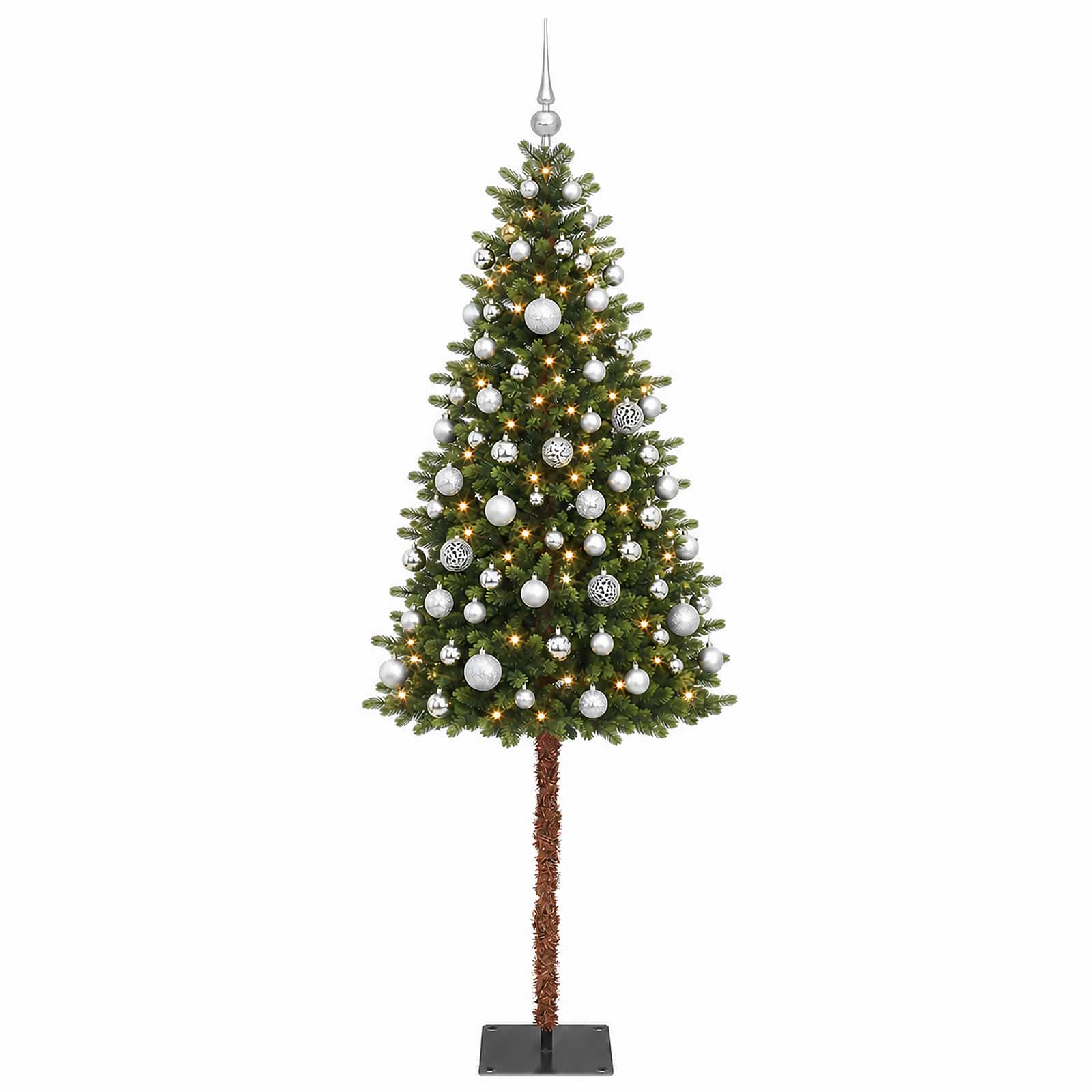 Umjetno božično drevo z okrasnimi kroglami 150 cm 150 LED