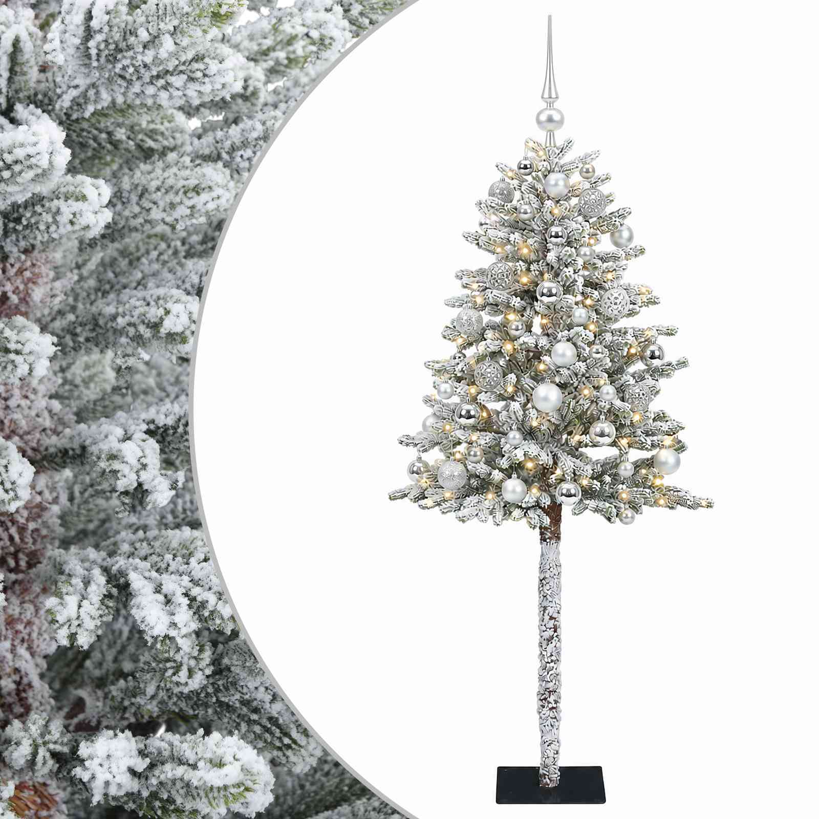 Umjetno božično drevo z okrasnimi kroglami 120 cm 150 LED