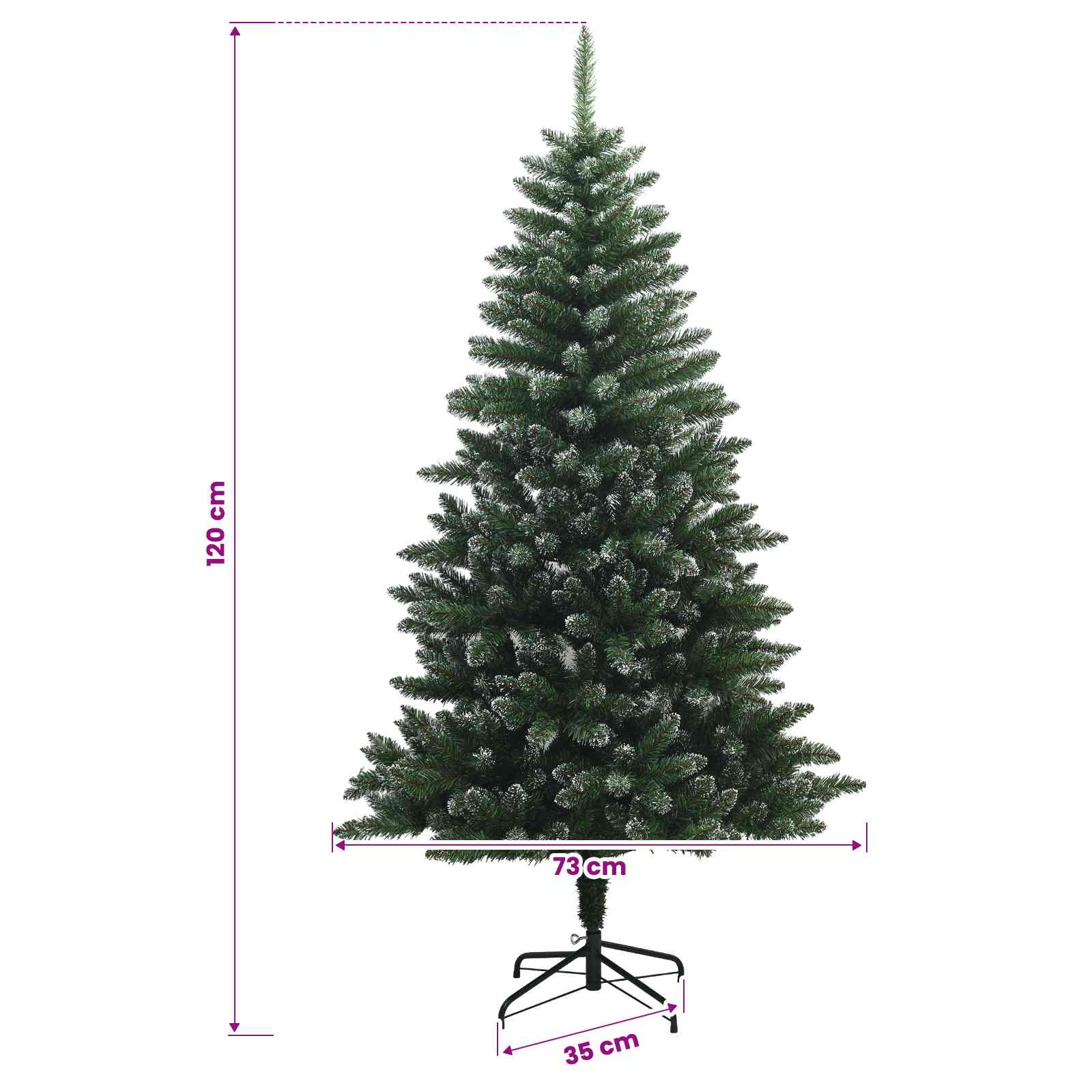 vidaXL Künstlicher Weihnachtsbaum mit Kugel 120 cm 150 LEDs – Bild 11