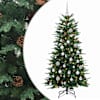 vidaXL Kunstkuusk koos j&otilde;ulukuuliga 150 cm 150 LED-i Soe valge