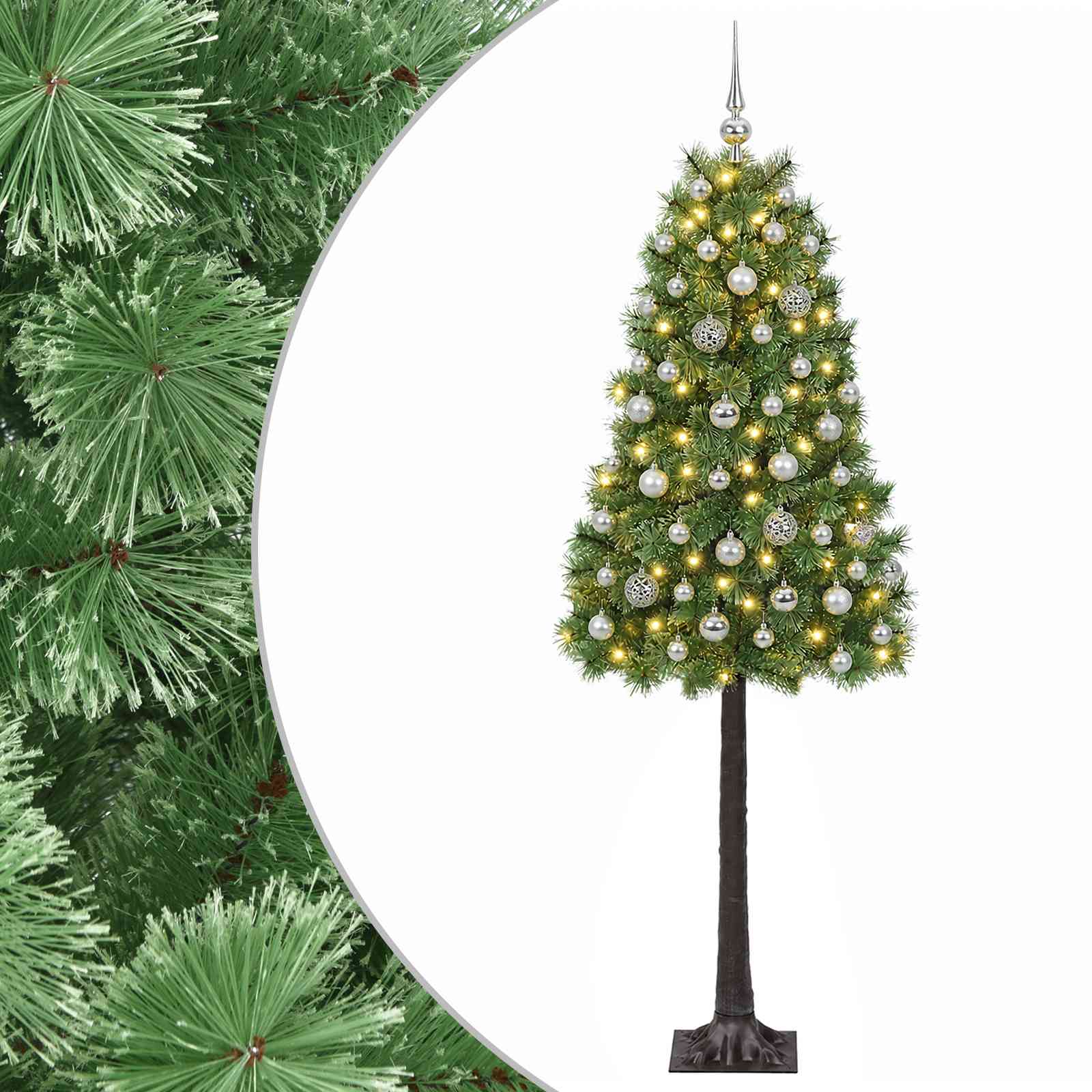 vidaXL Umelý kĺbový vianočný stromček s vianočnými guľami 120 cm