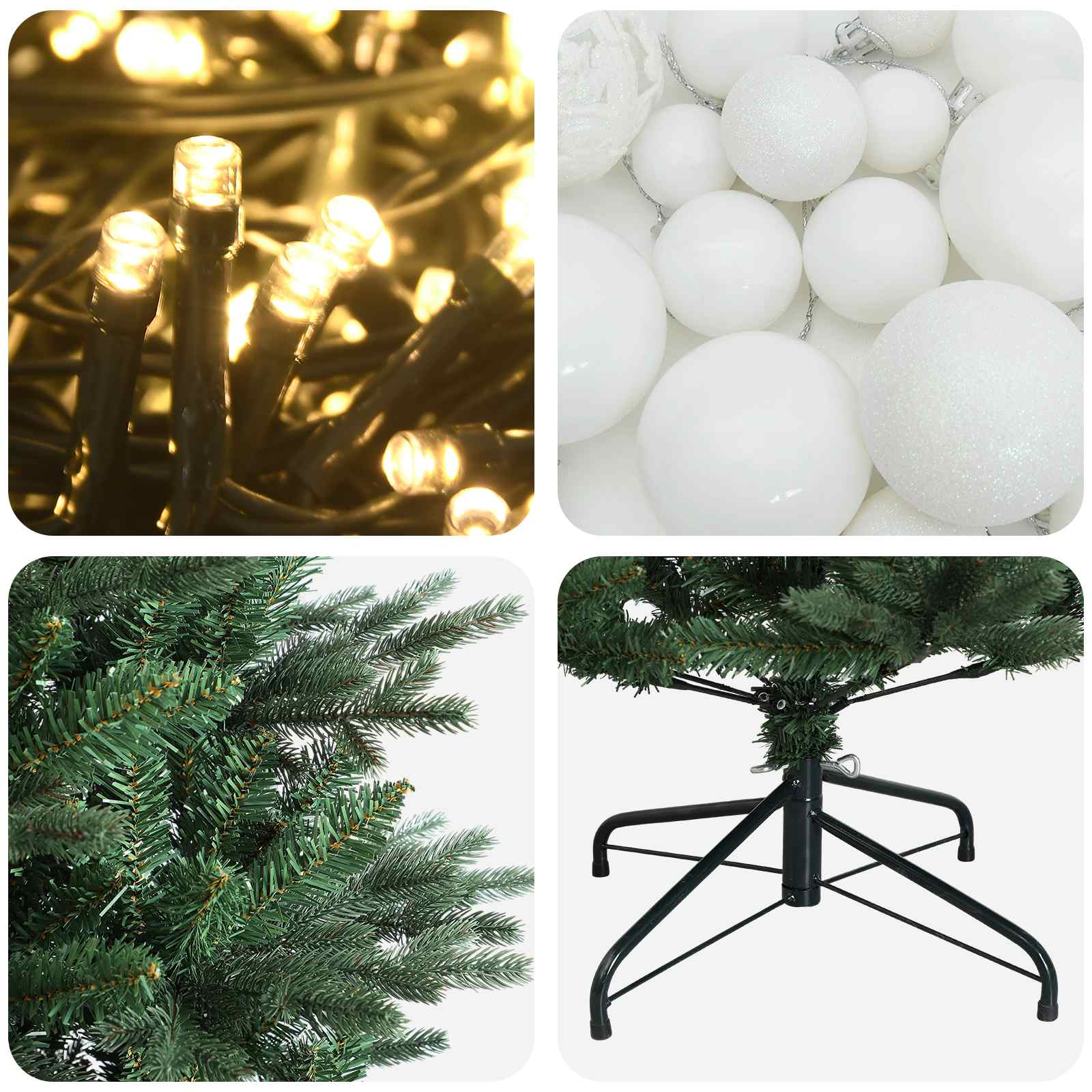 Umetna božična jelka z bučko 120 cm 150 LED Toplo bela