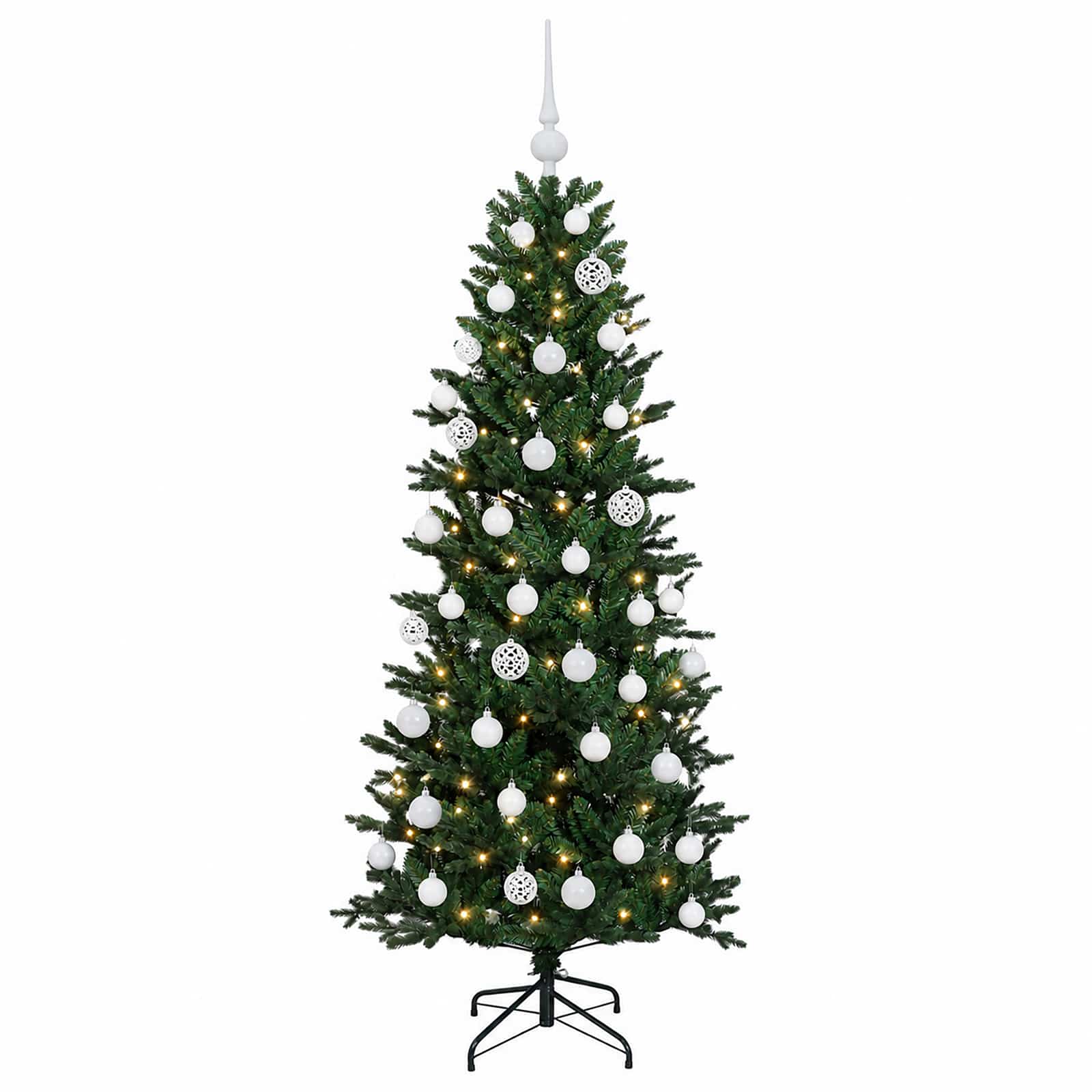 Umetna božična jelka z bučko 150 cm 150 LED Toplo bela
